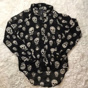 Small Skull long sleeve blouse shirt